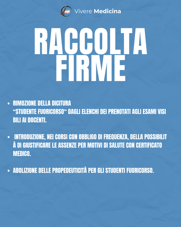 RACCOLTA FIRME – I DIRITTI DEGLI STUDENTI NON POSSONO ASPETTARE